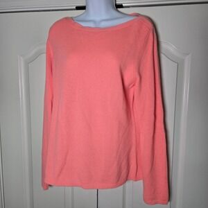 Peck‎ & Peck 100% 2-Ply Cashmere Sweater  Large Boat Neck Bright Preppy EUC